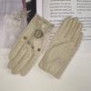 Women's Sheepskin Driver Gloves Thin Breathable Unlined Colored Leather Gloves Summer