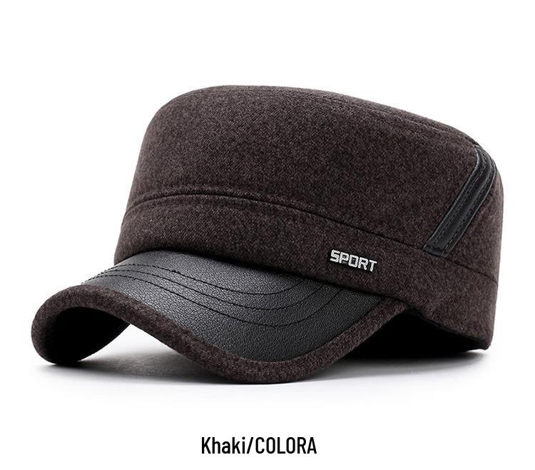 Winter Warm Fleece-Lined Duckbill Cap for Seniors – Thickened Flat Top Ear Muffs Hat