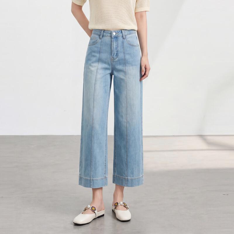 FivePlus Women's High-Waist Cropped Straight Leg Jeans