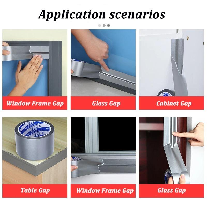 1pc 5/10/20m Window Sealing Tape Self Adhesive Seam Sealing Strip Strong Dustproof Waterproof Duct Tape Door Weather Stripping