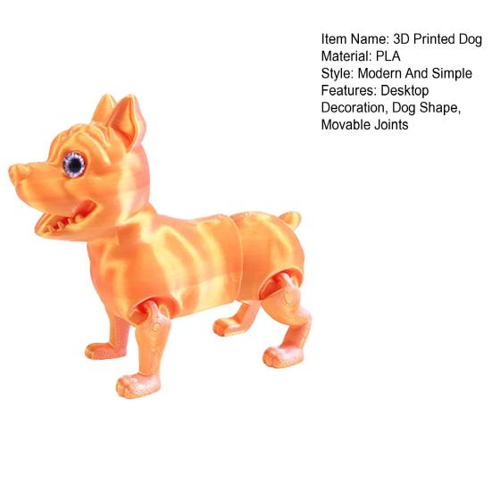 Figurka Psa Drukowana w 3D Ruchome Stawy Symulacja Figurka Pitbulla Artykułowany Model Zwierzęcy Zabawka Dom