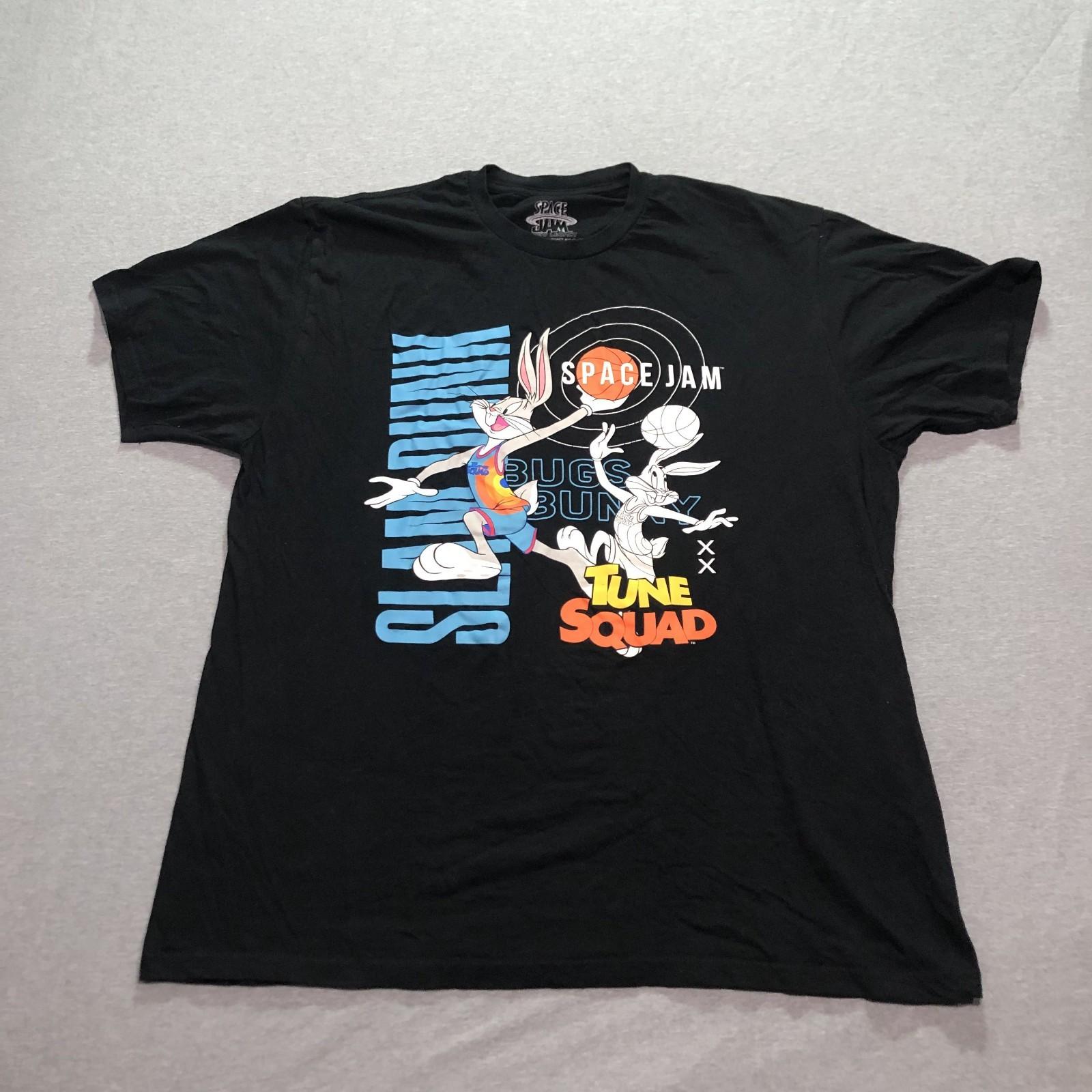 Space Jam T Shirt Men s XL Graphic Print Bugs Bunny Tune Squad Lounge Black Tee S
