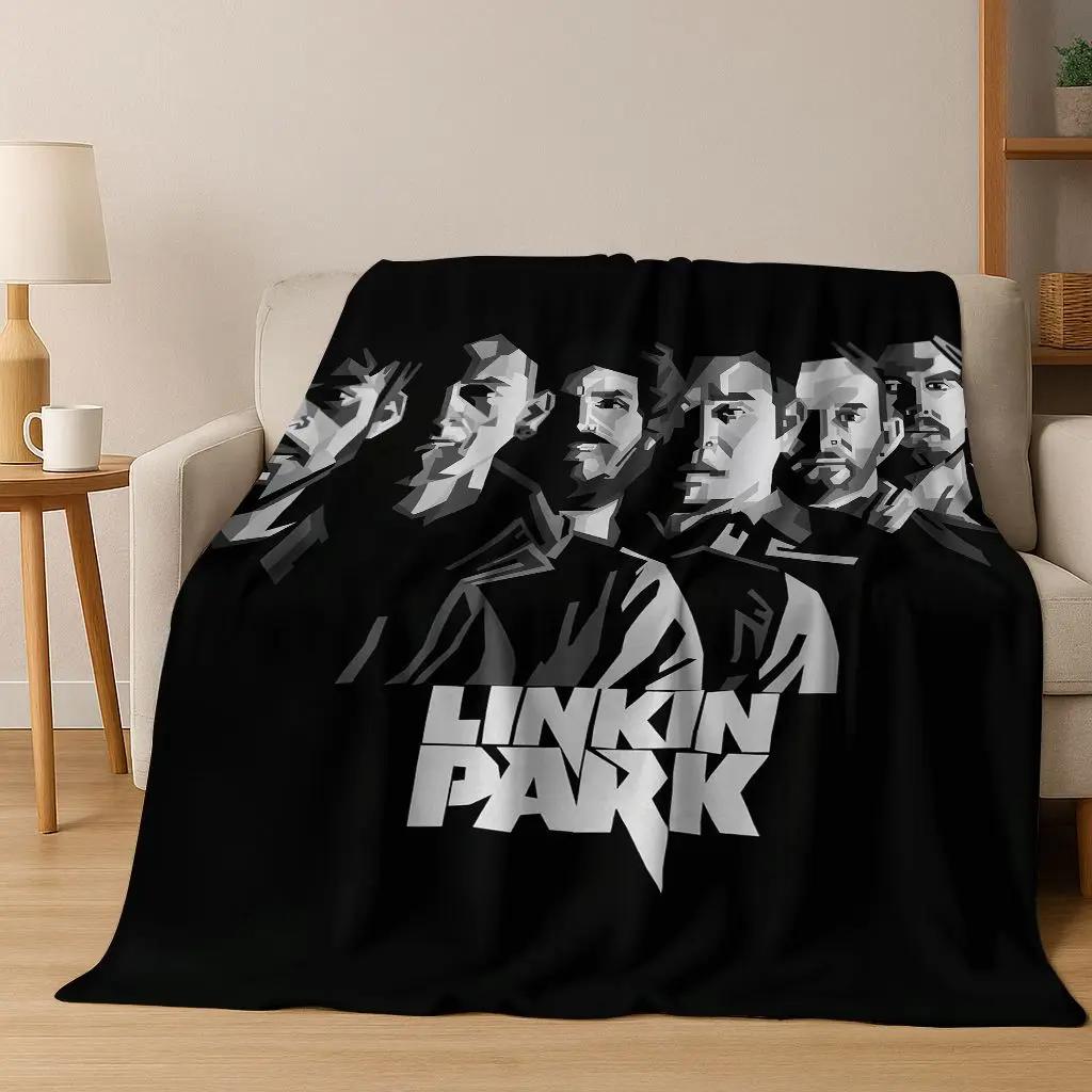 Classic L-Linkin Park Sign Rock Band Art Flannel Blanket,Cozy Soft Throw Blanket for Home Bedroom Bed Sofa Picnic Cover Gift Kid