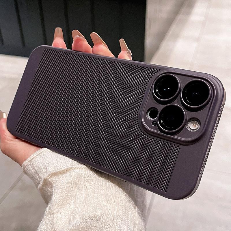 Summer heat dissipation mesh is suitable for iPhone16PROMAX mobile phone case, ultra-thin and breathable Apple 15 lens film, anti-drop.