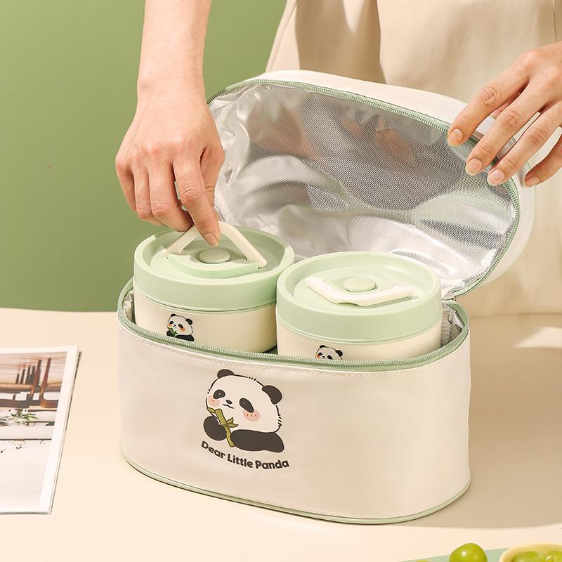 Kid School Portable Hot Food Thermos Vacuum Soup Container Storage Jar Leak Proof Microwavable Carton Lunch Box Insulated Bag