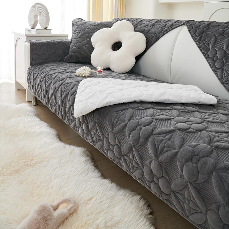 Осенне-зимний новый однотонный плюшевый вышитый супер мягкий диванный чехол для подушки — фото 8