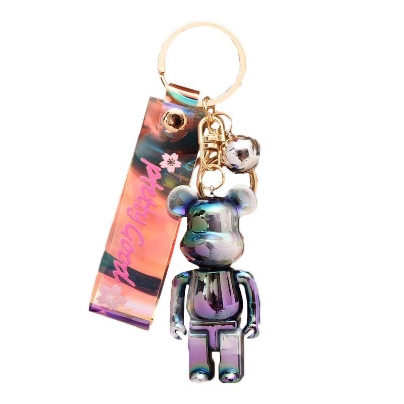 Bear Cute Gradient Acrylic Key Chain Car Pendant Bag Couple Creative Crystal