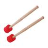 2PCS Bass Foam Drum Mallet Oak Handle EVA Foam Head Anti Slip Percussion Instrument Accessories Red