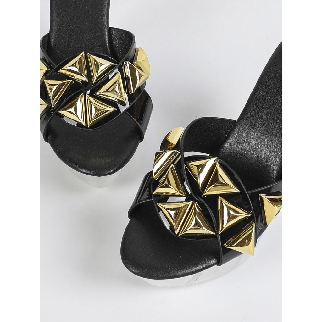 Slope Heel 11CM Nightclub High Heels Trend Women's Shoes Hotel Nightclub Transparent Crystal Banquet Crystal LFD-1101-Q5