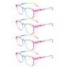 4PCS Rainbow-colored Safety Glasses Square Anti Fog Blue Light Blocking Glasses with Side Shields for School Daily Life