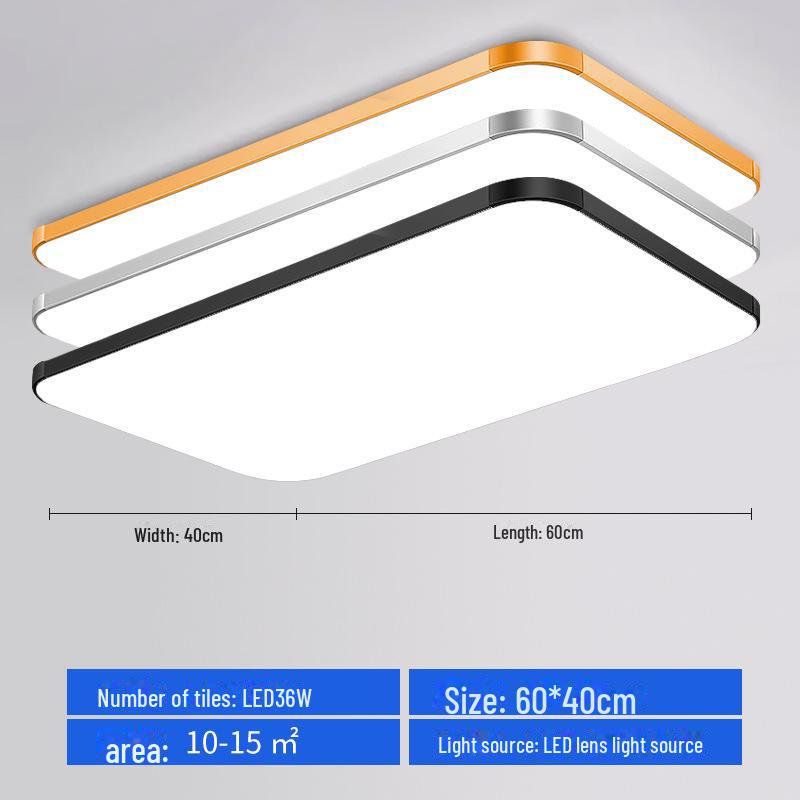 Modern Rectangular Aluminum LED Ceiling Lamp for Bedroom, Study, Living Room, and Engineering Lighting