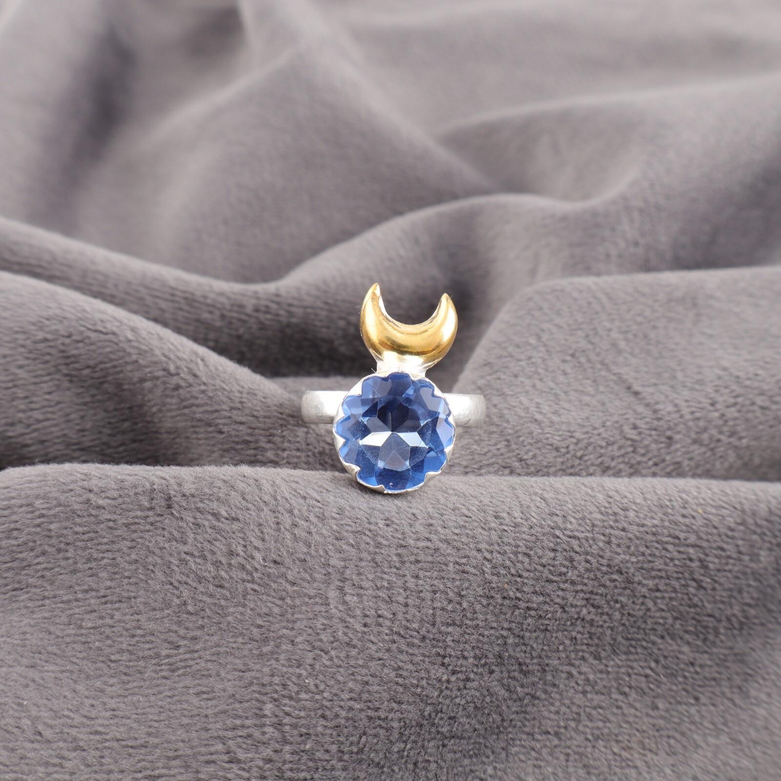 

Натуральный Танзанит Драгоценный Камень 925 Стерлинговое Серебро Ювелирные Изделия Ручной Работы Обручальное Кольцо RR-58-5 13