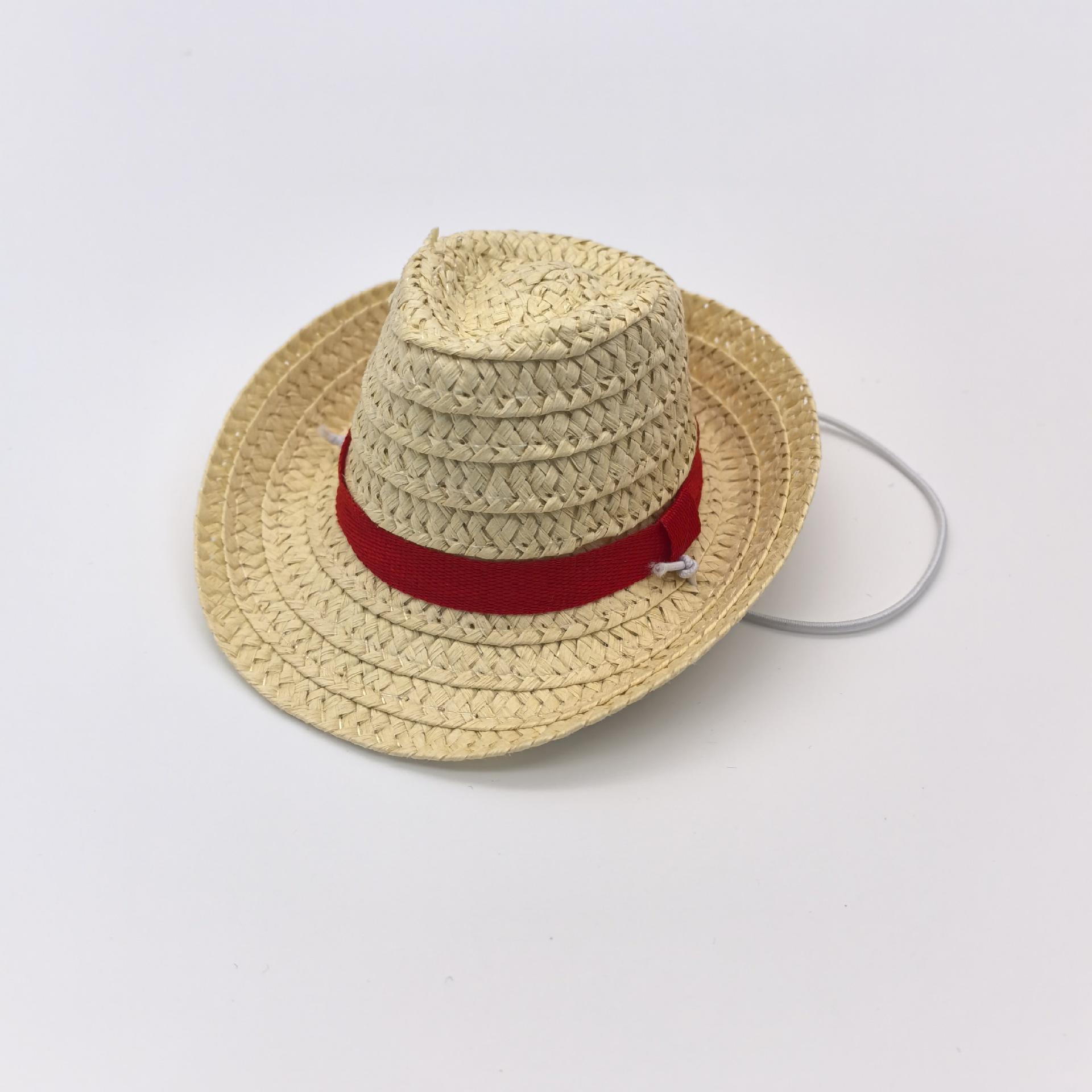 Straw top hat pet hat summer cat sunscreen straw hat toy accessories mini pet jazz hat M-12cm