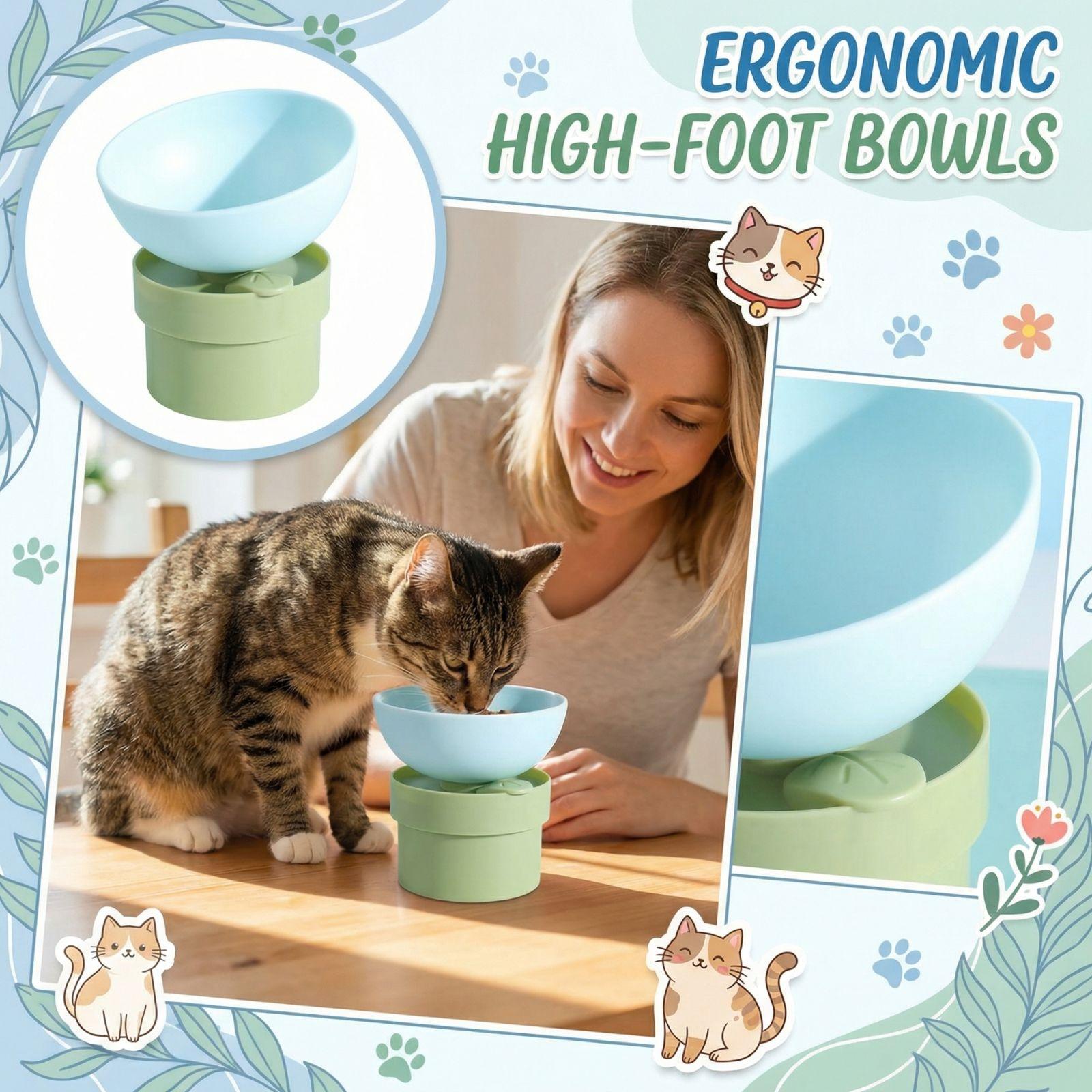 Поднятая миска для питомца с поддержкой шеи, большая емкость, миска для корма для кошек One Size синий