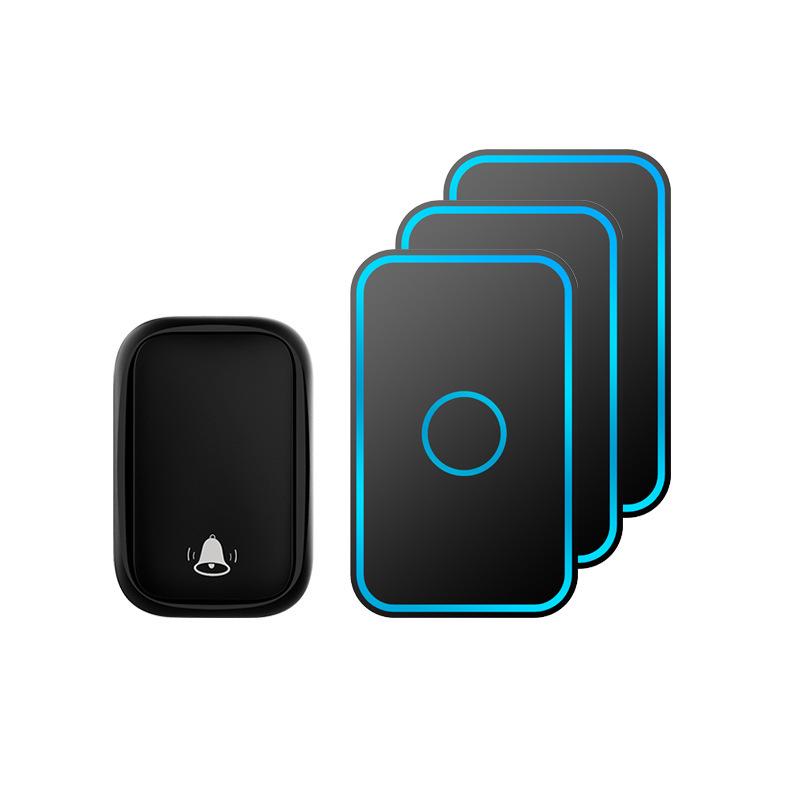 Kajia Si Smart Self-Powered Wireless Doorbell - No Electricity Needed, Ultra-Long Range, One-to-Three Remote Control System Single Button with Three Receivers