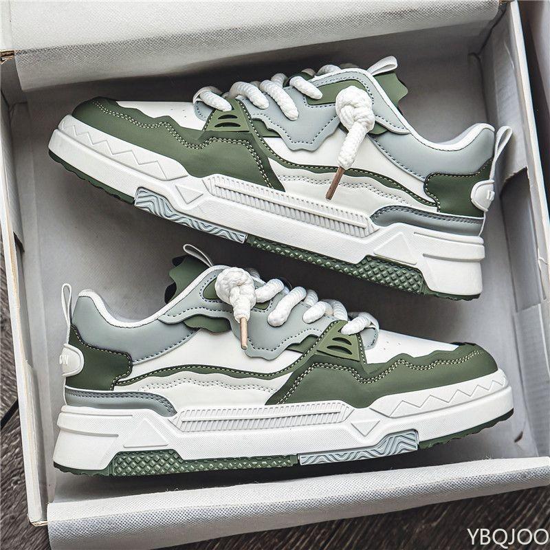 

Men s shoes spring new sports board shoes versatile thick sole height increasing casual comfortable wear-resistant trendy shoes 44 зелёный