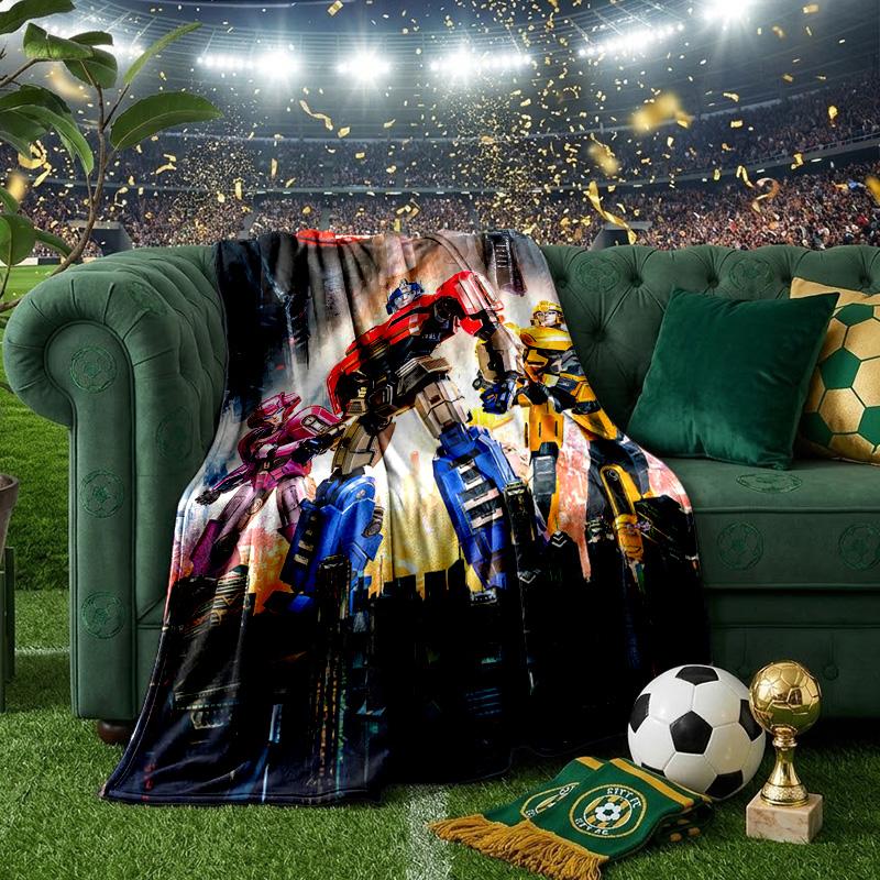 Trans-formers Adventure Throws Blanket Flannel Blankets Plush for Couch Bed Gifts for Men Women Travel picnic blanket Christmas fan gifts
