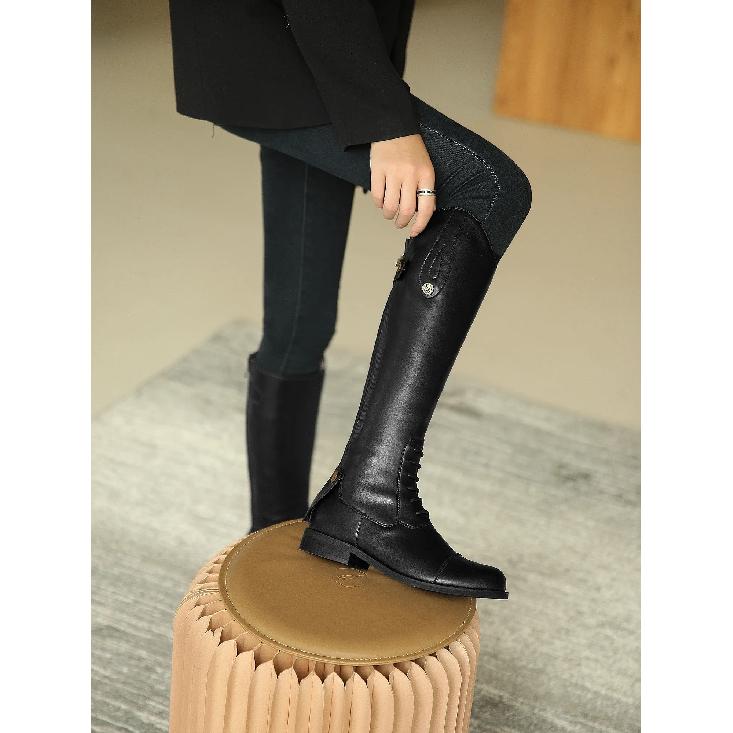 2025 Equestrian Boots Leather Equestrian Supplies Long Boots Riding Equipment Non-Slip Ultra Footwear Resistant Horse Rider Shoe