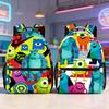 Monsters Cartoon Print Backpack,Sulley Mike Anime Print Large Capacity Travel Laptop Bag for Teens School Outdoor