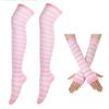 Multi Color Casual Gloves Women Girls Striped Long Socks Over The Knee Socks Thigh High Stockings