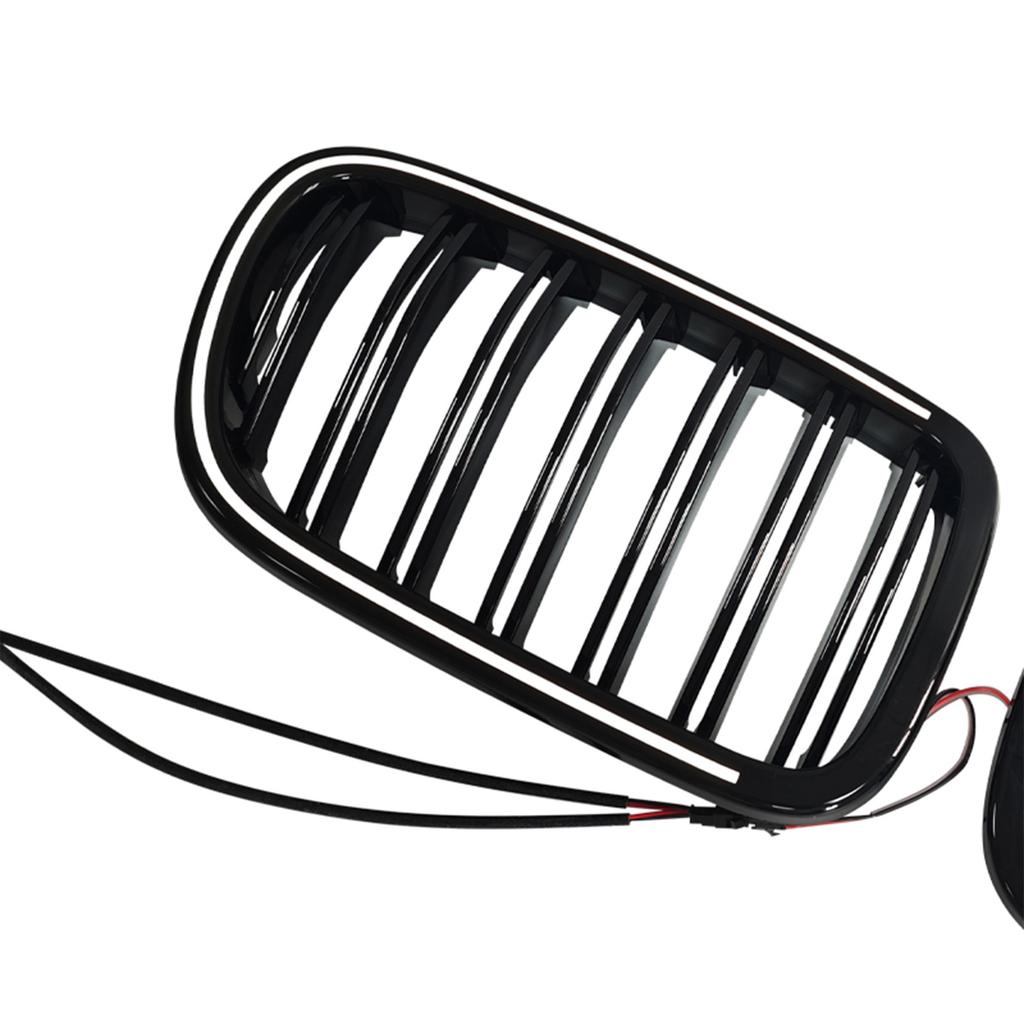 Black Front Bumper Kidney Grill Grille Fit X3 F25 2011-2014 Dual Line