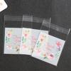 100pcs/lot Plastic Bags Thank you Flower Self-Adhesive Bags for Homemade Cookie Party Gifts Bag DIY Jewelry Packaging Bag