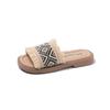 Children Summer Slippers Chinese Ethnic Style Girls Princess Flats Sandals Linen Weaving Unique Fashion Kids Outdoor Beach Shoes