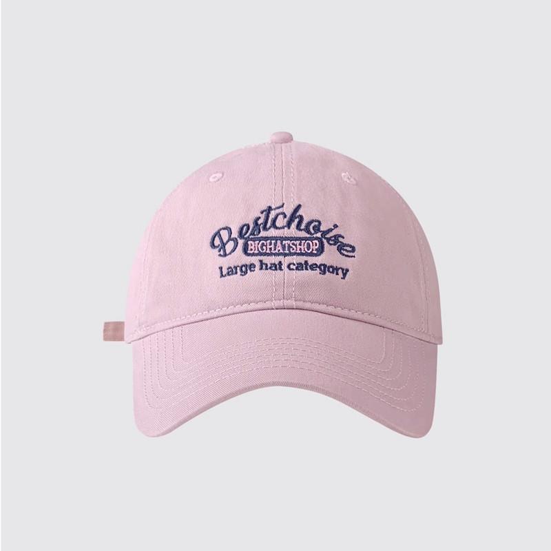 

Американская бейсболка Для женщин с большой окружностью головы Шляпы, подходящие для больших лиц Защита от солнца летом Кепки с широкими полями Показать маленькое лицо adjustable розовый