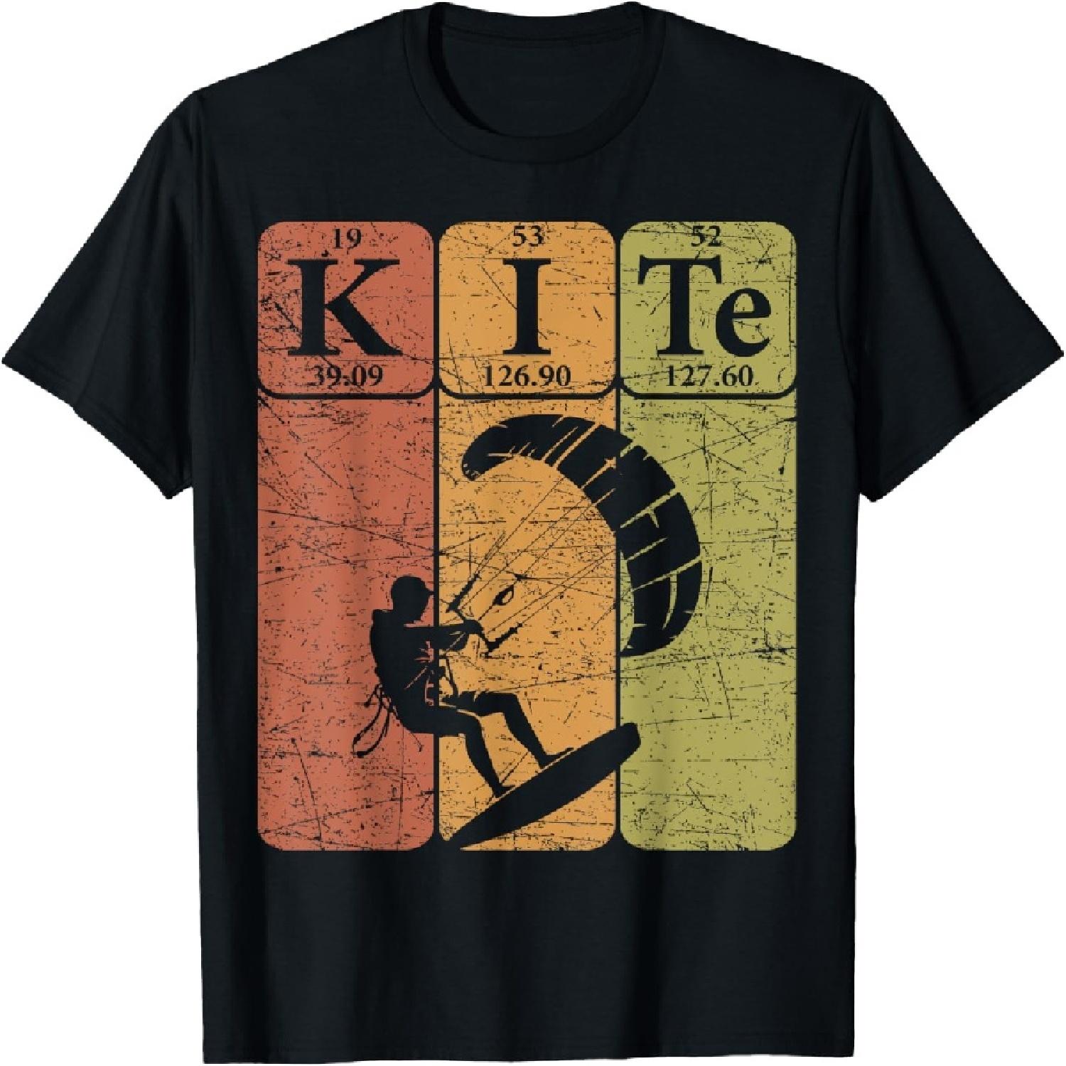 Kitesurfing Periodic Table Elements Kiteboarding Retro T-Shirt(18) XXXXXL разноцветный
