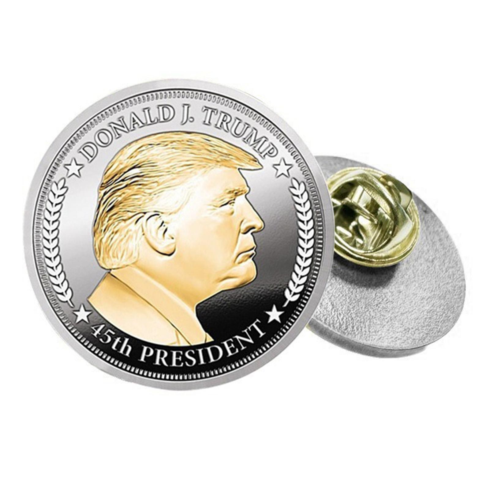 

Брошь с принтом Трампа, памятный значок из цинкового сплава, брошь-булавка для шляпы, сумки, костюма, платья, аксессуаров Default