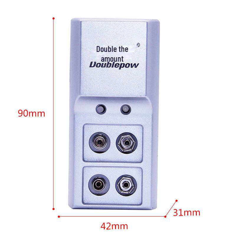 9V Battery Charger Set with 2 Rechargeable 3700mAh Lithium-Ion Batteries