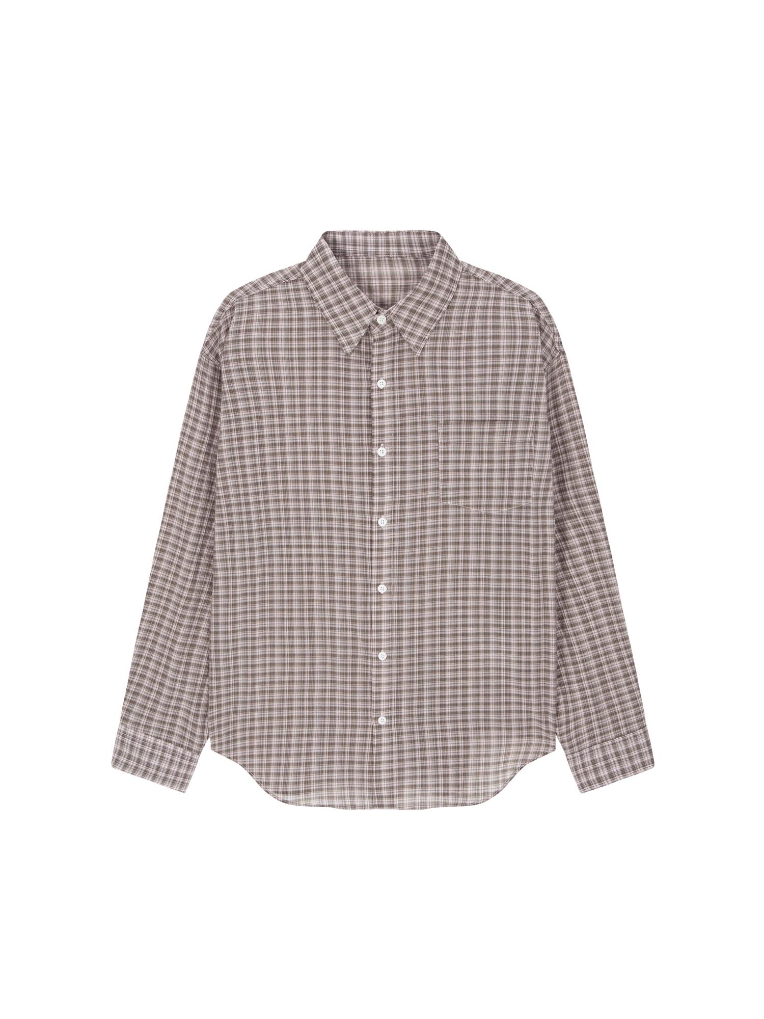 Salad Basket Soft Grid Sheer Shirt - Pink Free