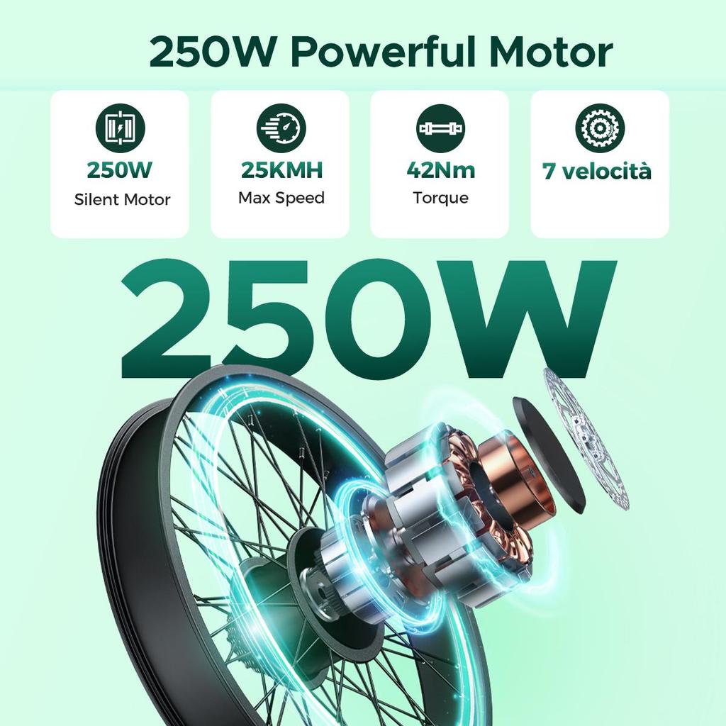 Hillmiles Milecity 1 26 Inch Electric Commuter Bike, 250W City EBike with 7 Speed, 36V 13Ah Removable Battery, Max 80km Range