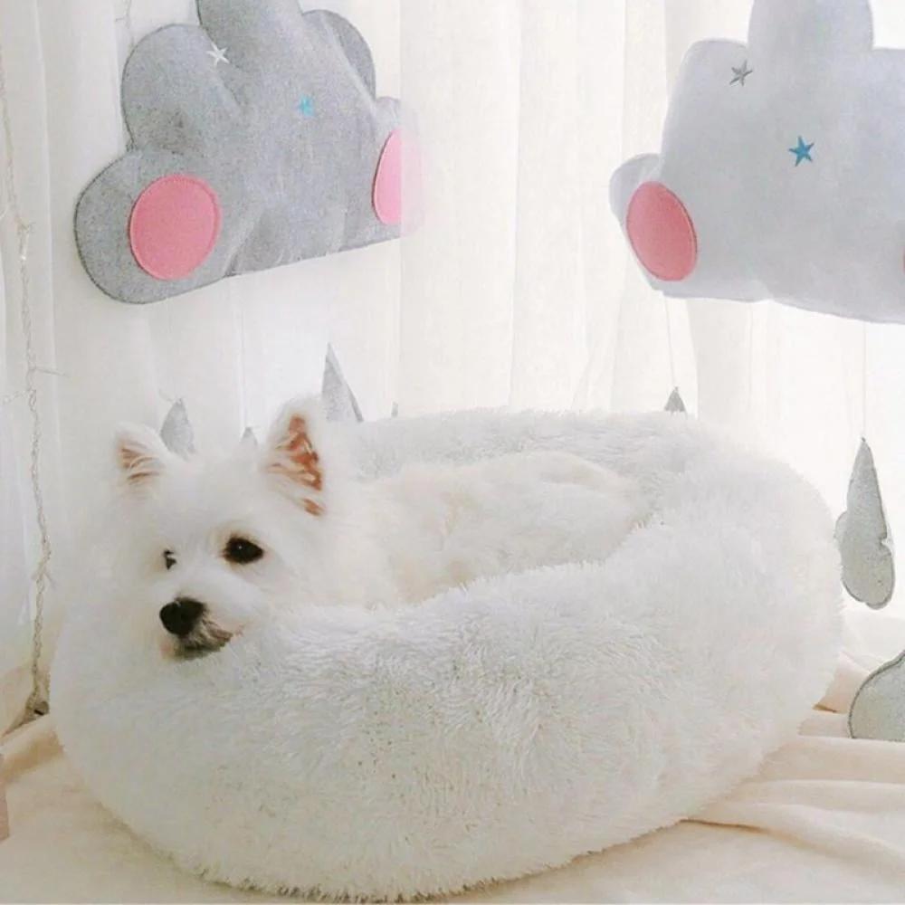 Luxury Cozy Plush Pet Bed Round Cuddler Self-Warming Ideal Sleeping Space Small Dogs and Cats Comfortable Rest Zone