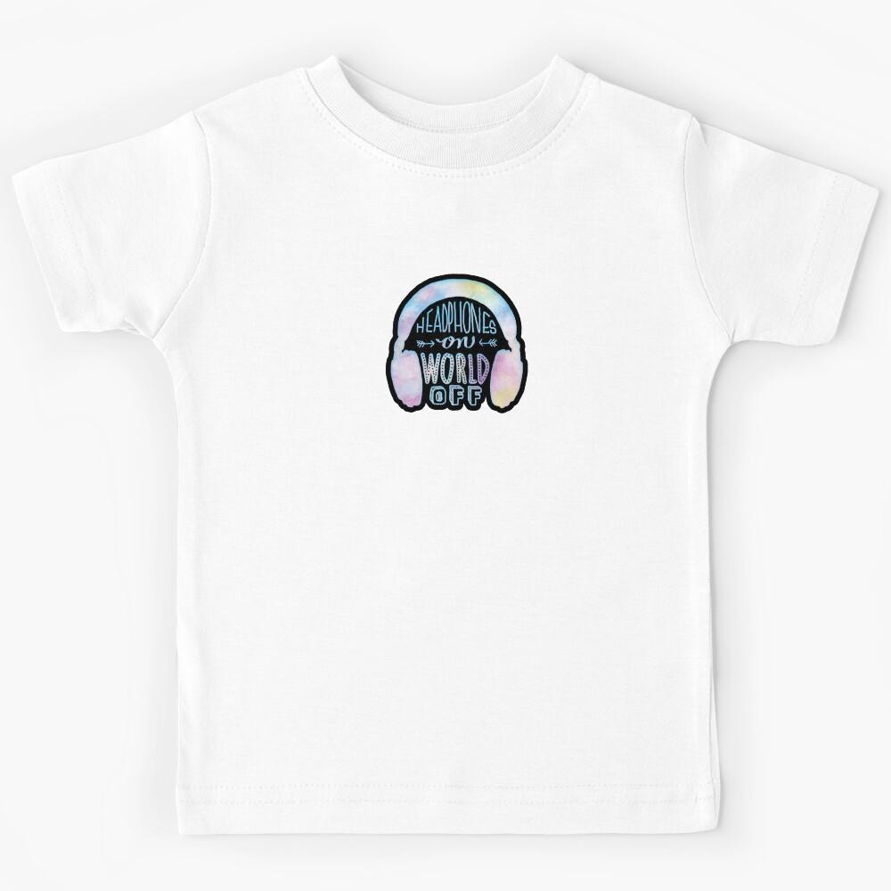 Copy of pastel headphones on world off Kids T-Shirt 140