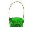 Rectangular Basket with a Green Handle, 24x22x37 Cm