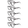 Turezing 5 Pack New Reading Glasses For Men And Women Clear Lenses Spring Hinge Diopter +0.5+1.0+3.0+5.0+6.0