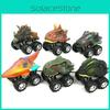 Set Of 6 Dinosaur Model Boomerang Cars Vibrant Mini Toy Gift For Kids