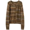 Sancai 2026 Winter Striped Knit Cardigan