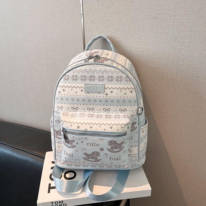 OGAR Women s Fair Isle Print Backpack Single Bag