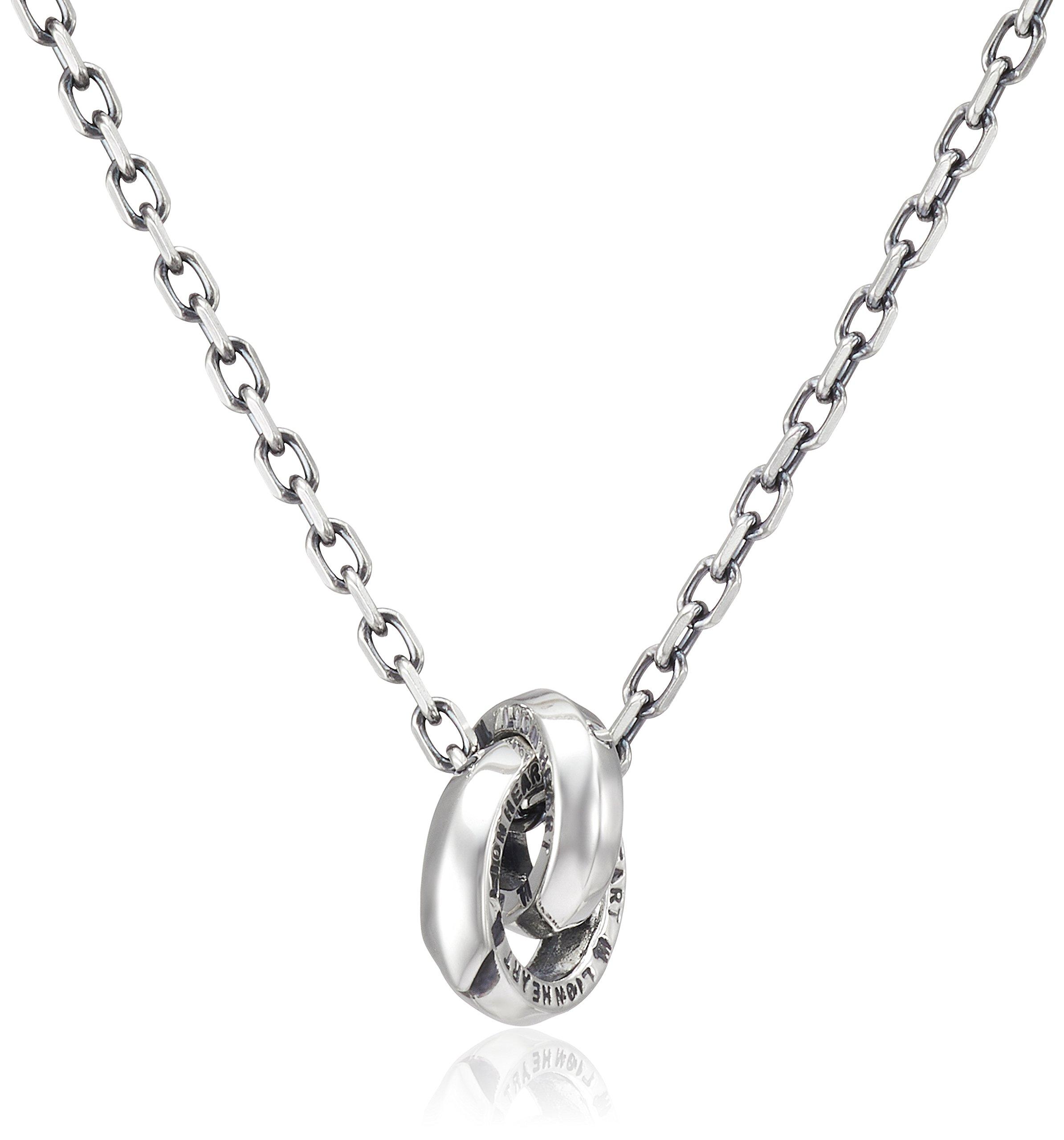 

LION HEART For Gift Feather Double Ring Necklace 01NE0791SV