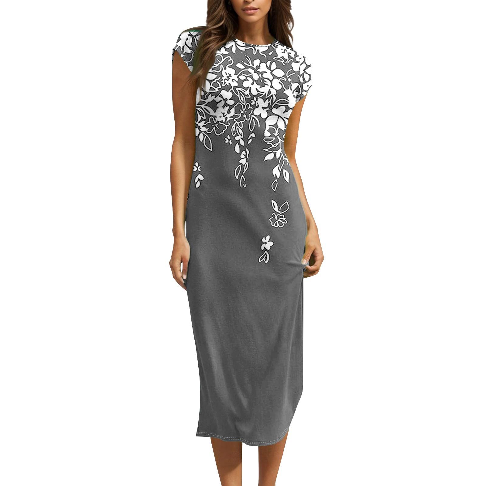 

Женские платья миди с коротким рукавом и воротником-хомут, весна-лето, вечернее платье XXL