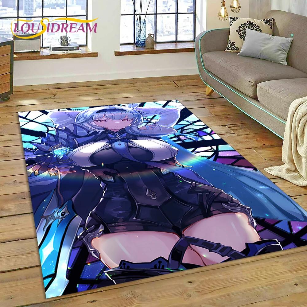 3D Latest Genshin Impact Cartoon Game Rug Carpet for Living Room Bedroom Home Decor,Floor Mat Non-slip Decoration for Sofa Gift
