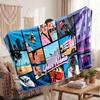 GTA Personalized Flannel Blanket, Custom Printed Text Name, Warm Soft Blanket For Couch Bed