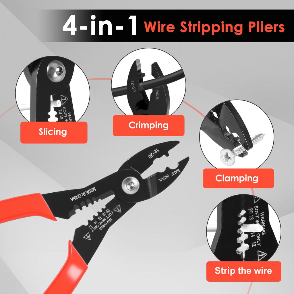 Multifunctional Electrical Wire Stripper 4 in 1 Wire Crimping Tool With Anti Slip Handle for Electrical Installation Car Repair