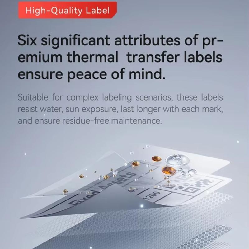 Niimbot M2/M3/Z401/B32 Winding Label Network Cable Paper with Protective Film Optical Fiber Sticker Waterproof Self-Adhesive