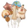 Cartoon Cute Capibara-themed Aluminum Film Balloon Set, Children's Party Decoration, Birthday Capybara Scene Decoration