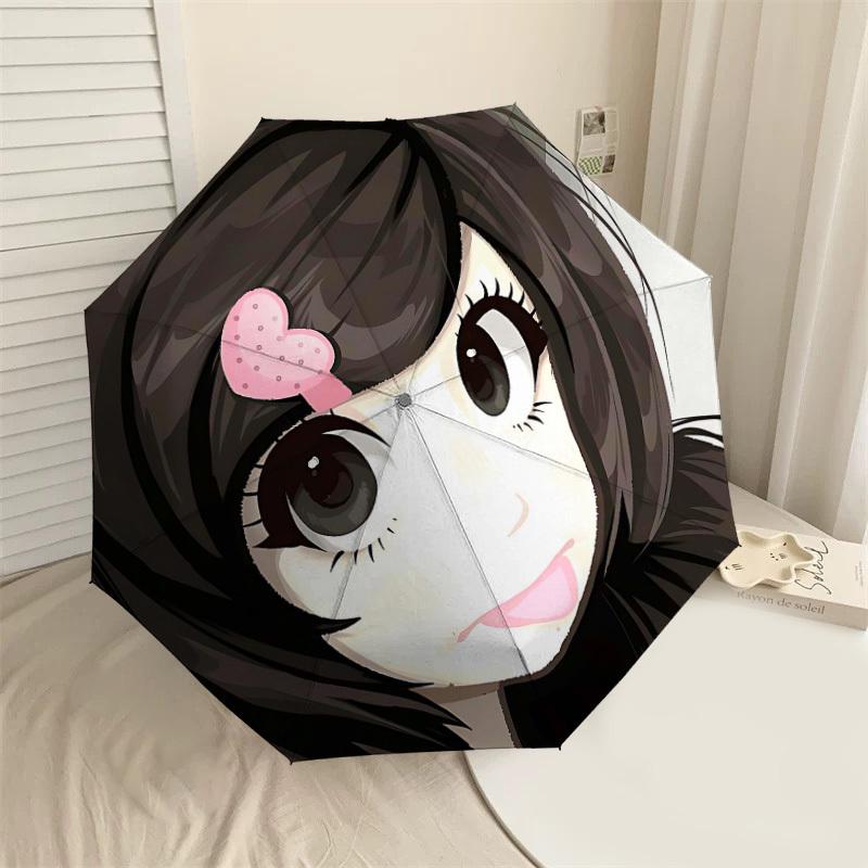 

1PC pink bow Umbrella-8-Rib Reinforced Portable Folding Travel Suitable for All Seasons Outdoor Daily Use-H0331