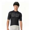 Mens Cycling Jersey With Geometric Mesh Panel Breathable Quick-Dry Short Sleeve Road Bike Ride