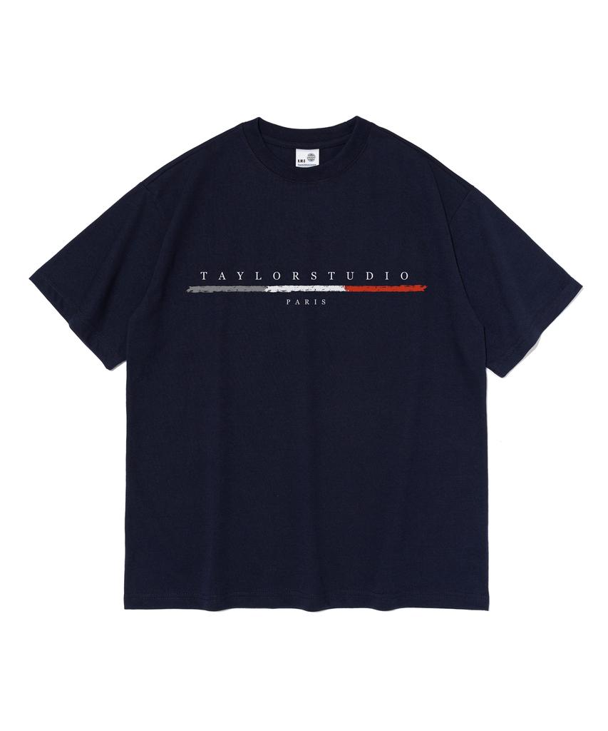 TAILOR STUDIO Rm Logo Short Sleeve T-Shirt (Navy)